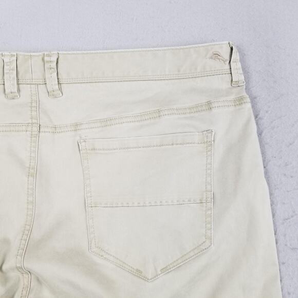Tommy Bahama Pants Mens 42x32 Khaki 5-Pocket Stretch Chino Casual Flat Front - Picture 10 of 16